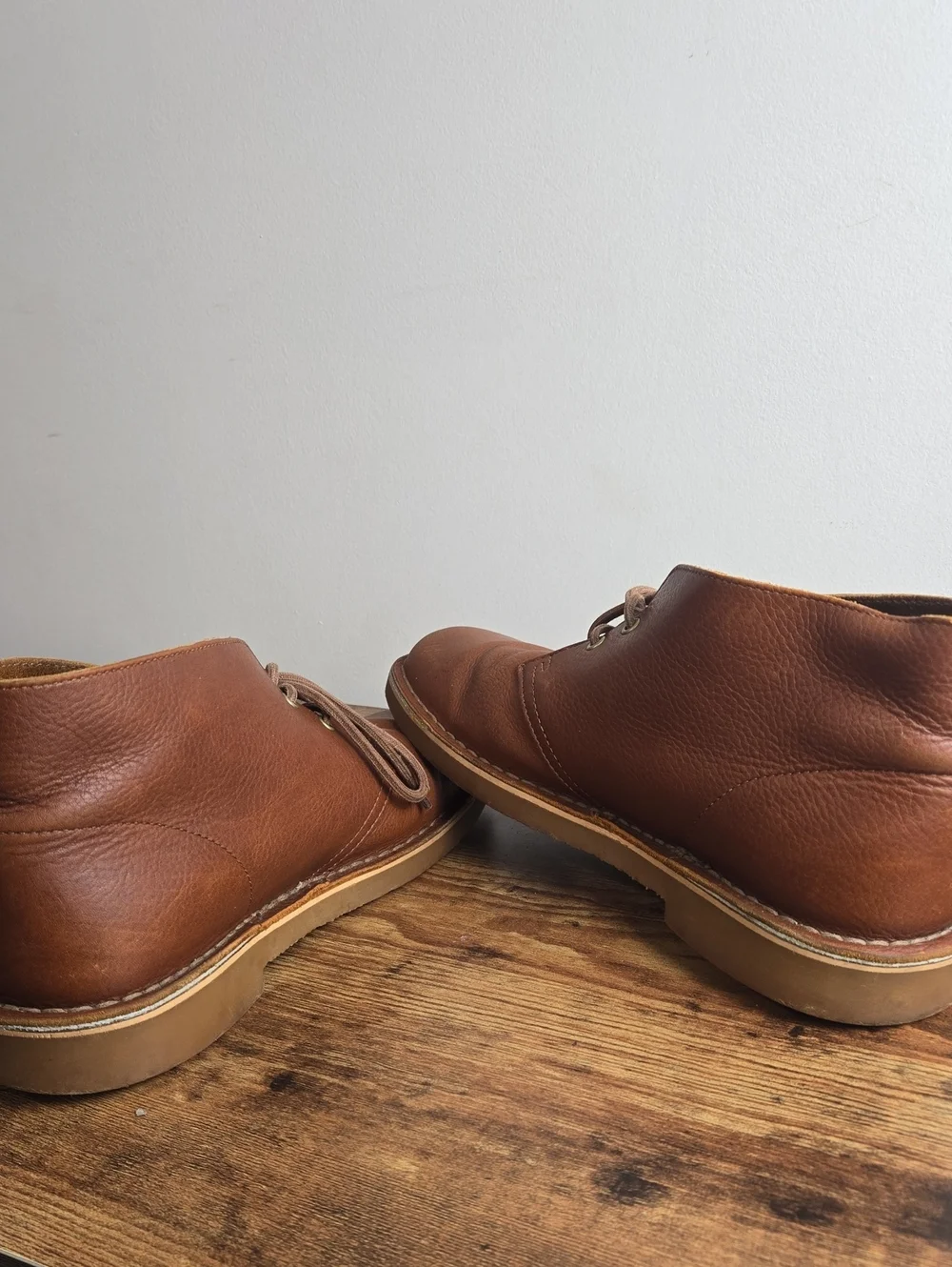Clarks Men's Bushacre 3 Tan Leather Lace-Up Desert Chukka Boots Sz 10 Euro Boho